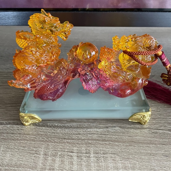 9 dragons ru yi imitation liuli feng shui career authority wealth scalar energy - Picture 4 of 7